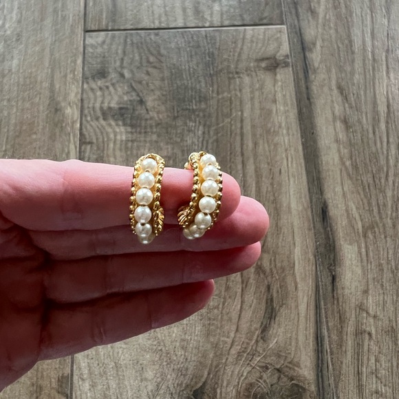 Jewelry - Pearl Hoop Earrings